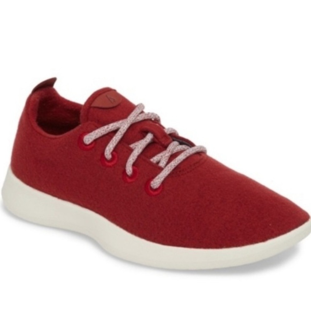 allbirds Red Wool Runners with White Sole